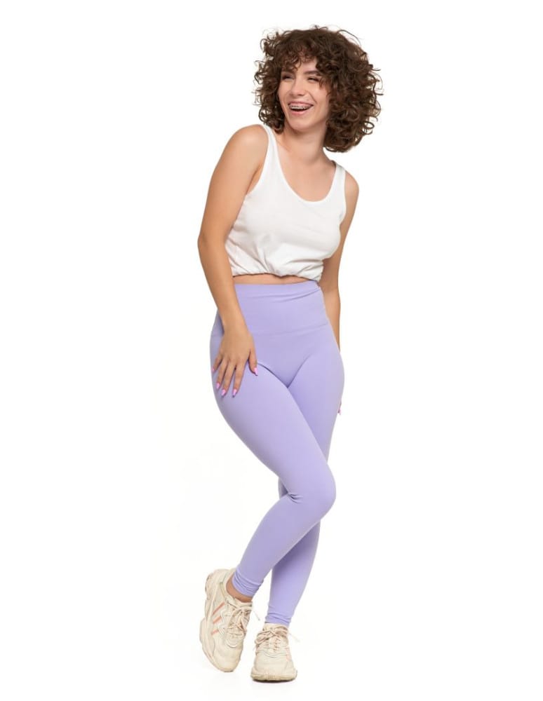 Legginsy damskie - Legginsy damskie sportowe funkcyjne z wysokim stanem FIOLETOWY  - produkt moraj.pl 8