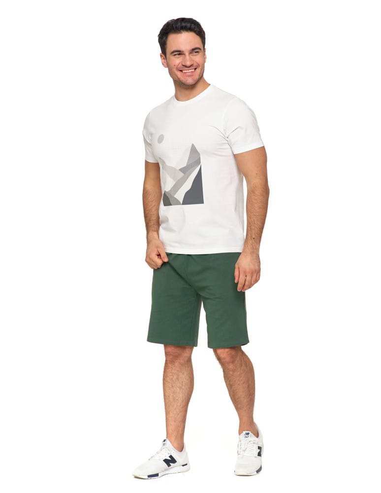 Koszulki i Tank Topy - Biała koszulka męska bawełniana T-shirt z nadrukiem gór BIAŁY - produkt moraj.pl 5