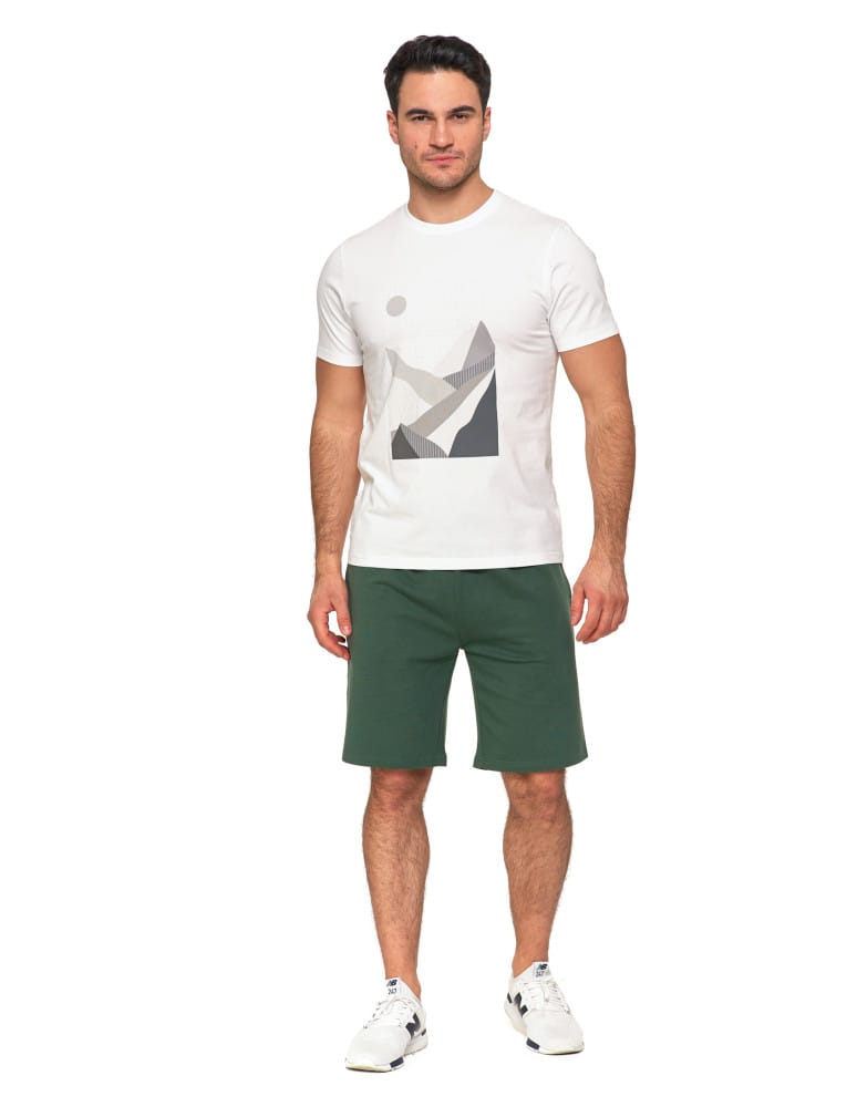 Koszulki i Tank Topy - Biała koszulka męska bawełniana T-shirt z nadrukiem gór BIAŁY - produkt moraj.pl 7