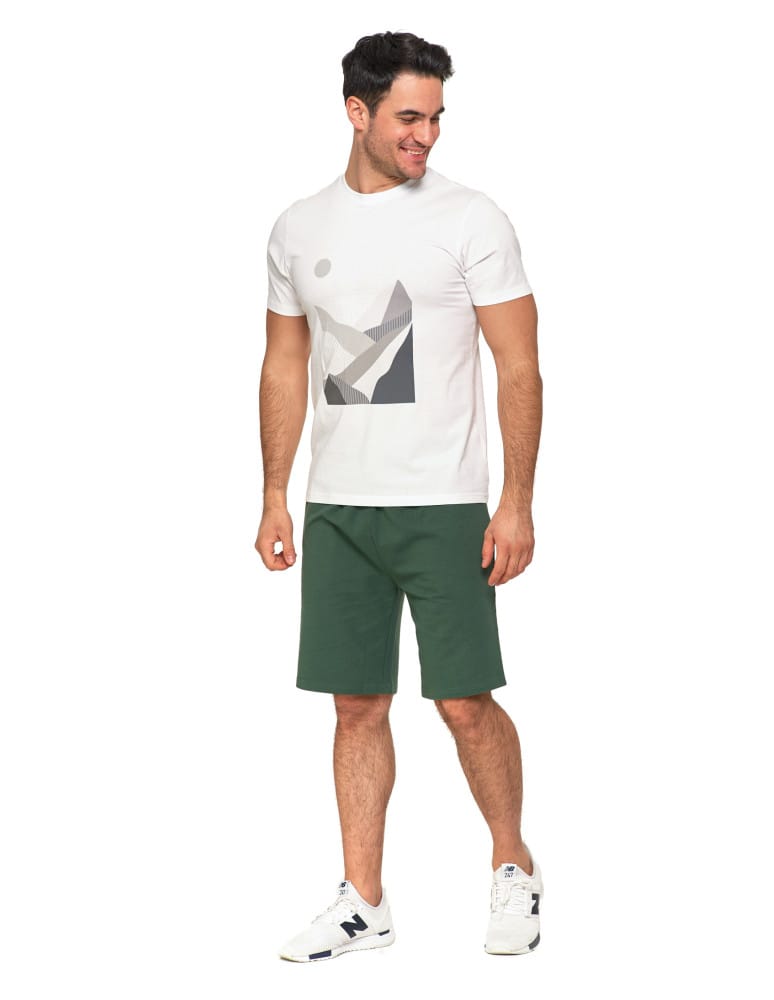 Koszulki i Tank Topy - Biała koszulka męska bawełniana T-shirt z nadrukiem gór BIAŁY - produkt moraj.pl 8