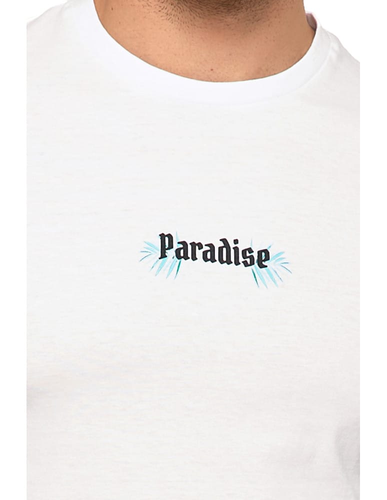 Koszulki i Tank Topy - Koszulka męska t-shrt Paradise bawełniana biała BIAŁY - produkt moraj.pl 4