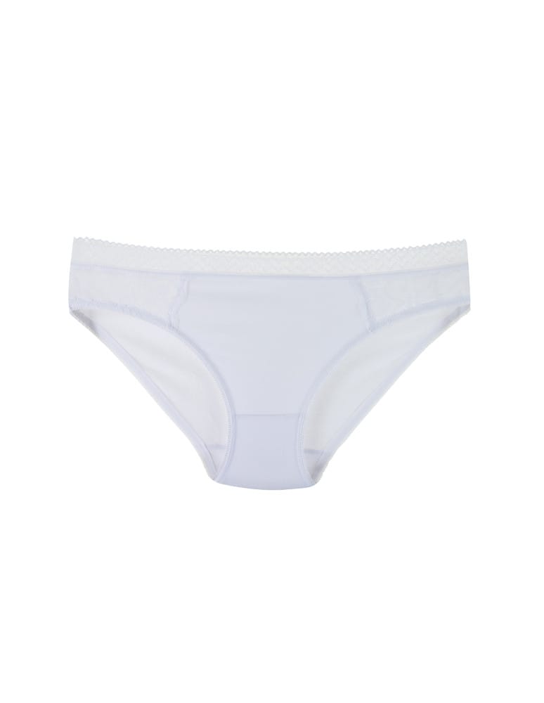 Majtki figi - Figi bawełniane mini bikini damskie koronka BIAŁY - produkt moraj.pl 2