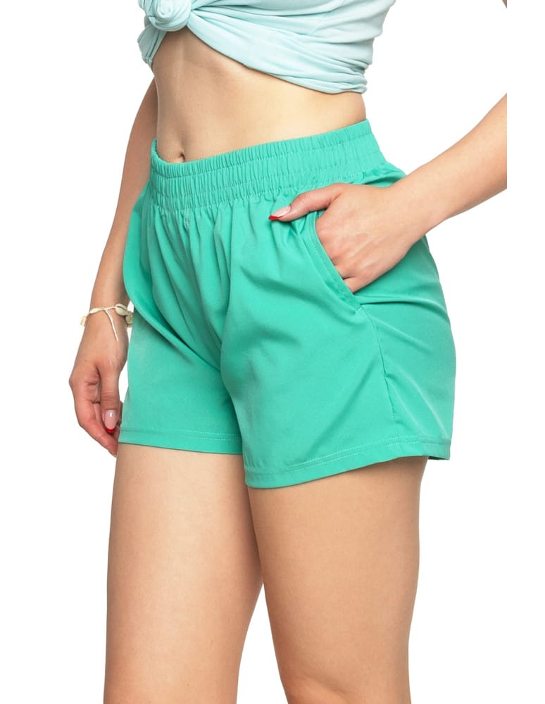 Szorty damskie letnie - Szorty damskie sportowe krótkie spodenki ZIELONY - produkt moraj.pl 2