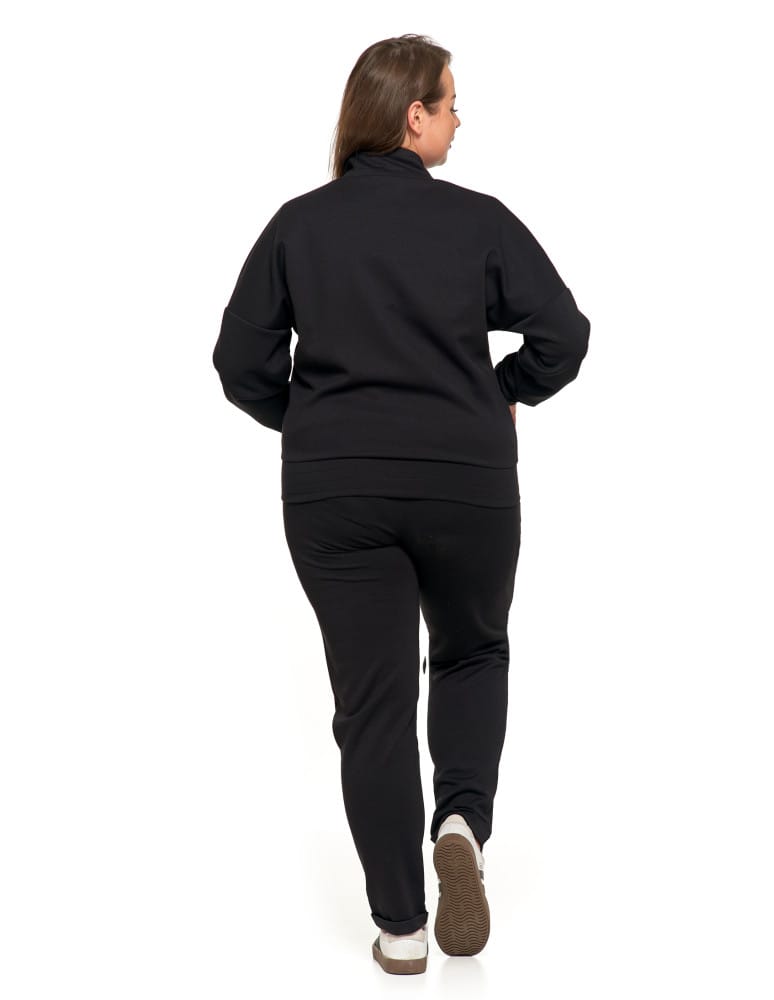 Bluzy damskie - Bluza damska rozpinana ze stójką CZARNY - produkt moraj.pl 8