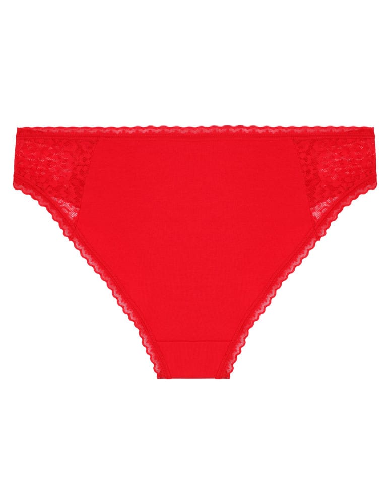 Majtki figi - Damskie majtki figi bikini bawełniane z koronką 3-pak WIELOKOLOROWY - produkt moraj.pl 2