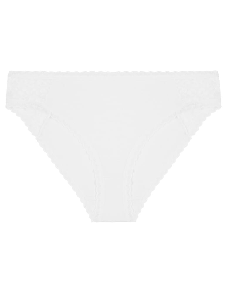 Majtki figi - Damskie majtki figi bikini bawełniane z koronką 3-pak WIELOKOLOROWY - produkt moraj.pl 5