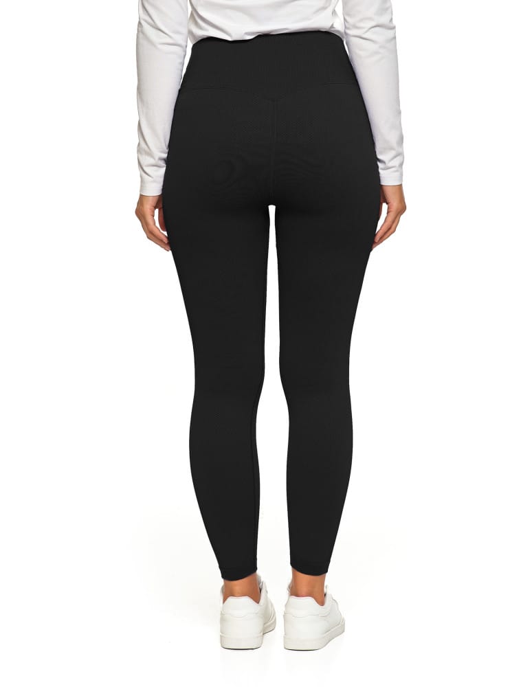 Legginsy damskie - Prążkowane legginsy damskie sportowe z wysokim stanem CZARNY - produkt moraj.pl 6