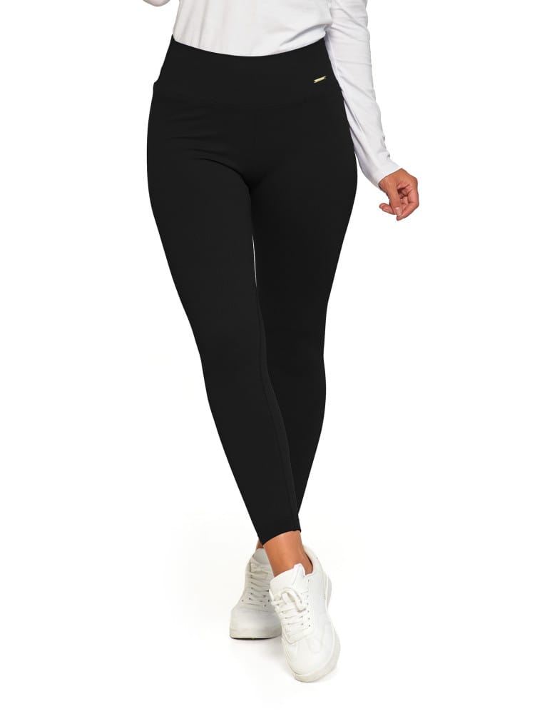 Legginsy damskie - Prążkowane legginsy damskie sportowe z wysokim stanem CZARNY - produkt moraj.pl 7