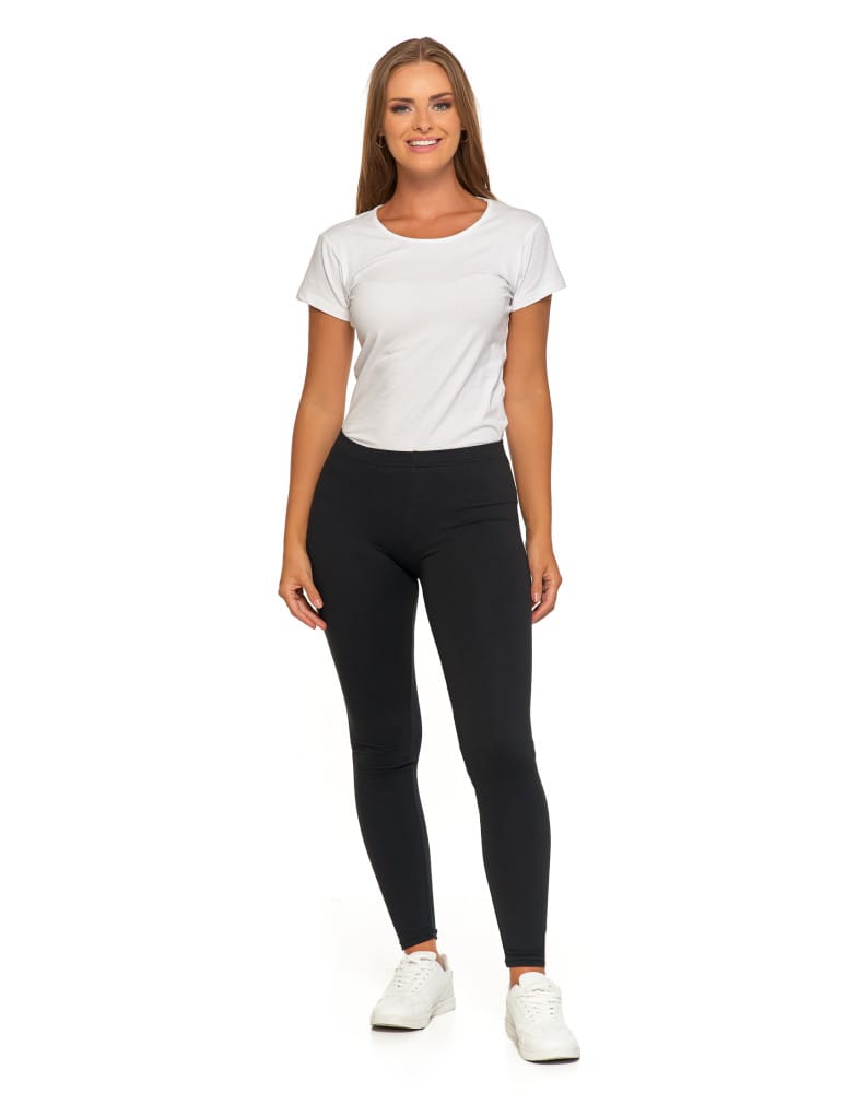 Legginsy damskie - Klasyczne czarne legginsy damskie peach touch CZARNY  - produkt moraj.pl 3