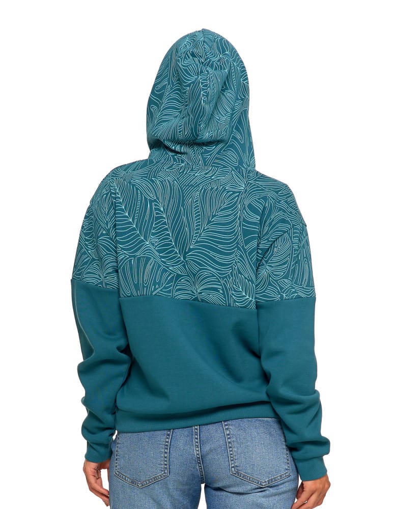Bluzy damskie - Damska bluza z kapturem ocieplana z motywem graficznym ZIELONY - produkt moraj.pl 7