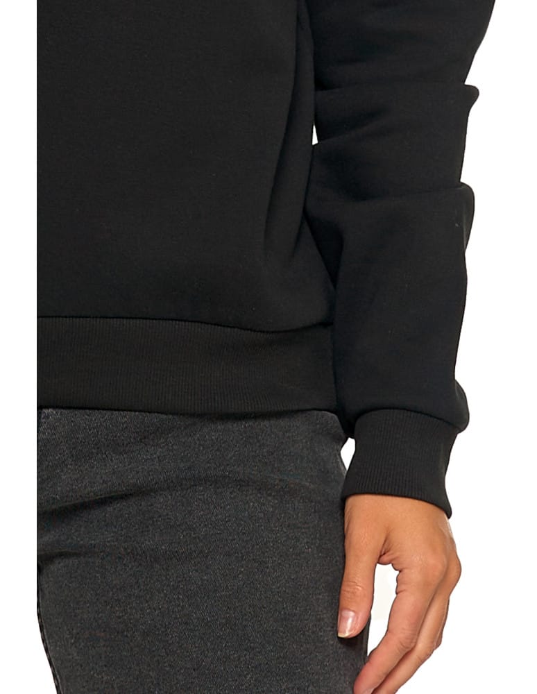 Bluzy damskie - Damska bluza z kapturem ocieplana z motywem graficznym WIELOKOLOROWY  - produkt moraj.pl 4