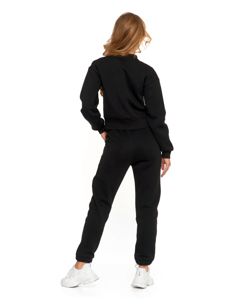 Bluzy damskie - Damska bluza bomberka ocieplana z napami CZARNY - produkt moraj.pl 2