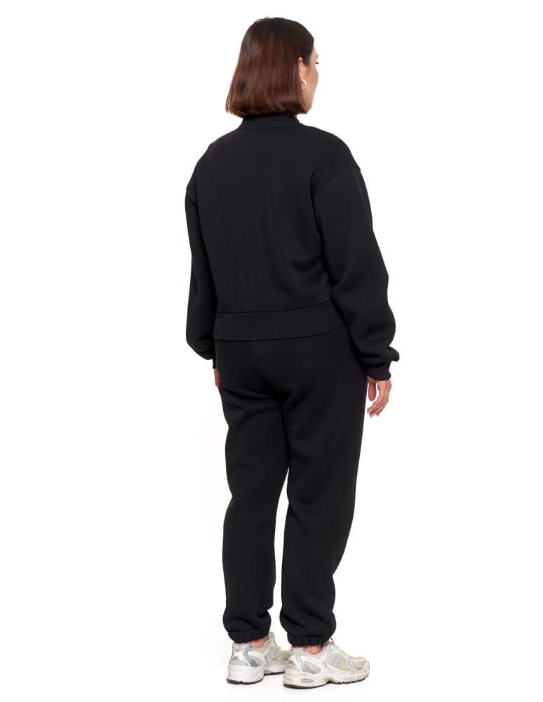 Bluzy damskie - Damska bluza bomberka ocieplana z napami CZARNY - produkt moraj.pl 12