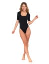 Damskie body z wiskozy CZARNY