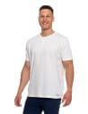 T-shirt męski bawełniany o strukturalnym splocie typu waffle KREMOWY