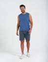 Koszulka męska tank top bez rękaw&oacute;w luźna NIEBIESKI