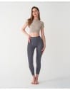 Legginsy damskie sportowe funkcyjne z wysokim stanem GRAFIT