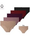 Majtki damskie MAXI BIKINI bawełniane z elegancką koronką 5-pak WIELOKOLOROWY