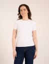 Koszulka damska bawełna Premium T-shirt dekolt okrągły BIAŁY