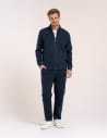 Męska bluza casual 100% bawełniana ze stójką zapinana na zamek GRANATOWY