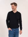 Męski sweter 100% bawełniany klasyczny o prostym kroju CZARNY