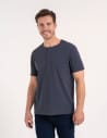 T-shirt męski bawełniany z guzikami henley koszulka z krótkim rękawem GRAFITOWY