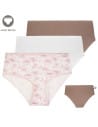 Figi damskie bikini maxi bawełniane w prążek z wysokim stanem 3-pak WIELOKOLOROWY