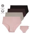 Figi damskie maxi bikini z wiskozy bambusowej gładkie majtki z wysokim stanem 4-pak WIELOKOLOROWY