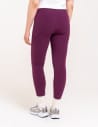 Wygodne legginsy damskie prążkowane z wysokim stanem bezuciskowe FIOLETOWY