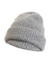 Damska czapka z domieszką wełny zimę ciepła beanie SZARY MELANŻ