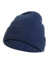 Damska czapka z domieszką wełny zimę ciepła beanie GRANATOWY