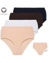 Damskie figi maxi bikini majtki z wysokim stanem w prążek 4-pak WIELOKOLOROWY