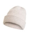 Zimowa czapka damska z domieszką wełny w prążek BEŻOWY