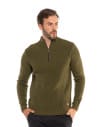 Sweter męski klasyczny zapinany ze st&oacute;jką GRANATOWY