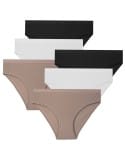 Figi bikini damskie prążkowane z bawełny komplet wygodnych majtek damskich L 6-pak
