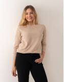 Sweter damski 100% wełniany miękki w dotyku klasyczny fason z okrągłym dekoltem