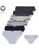 Wygodne figi damskie bikini bawełniane gładkie i wzorzyste w kwiatki zestaw 6-pak
