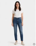 Spodnie jeansowe damskie Mom Slim z wysokim stanem