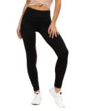Czarne klasyczne legginsy damskie z wysokim stanem Plus Size