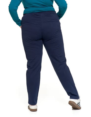 Spodnie damskie - Spodnie damskie dresowe z haftem Plus Size GRANATOWY - produkt 4