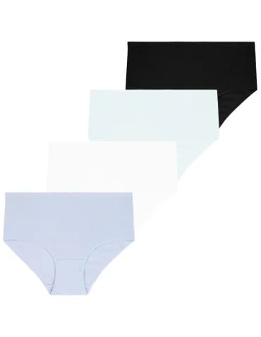 Damskie majtki bawełniane z wysokim stanem Plus Size 4-pak
