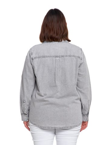 Bluzki i koszule - Koszula jeansowa damska w stylu denim SZARY - produkt 19