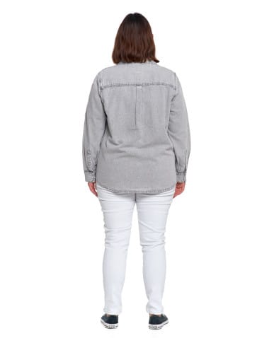 Bluzki i koszule - Koszula jeansowa damska w stylu denim SZARY - produkt 20