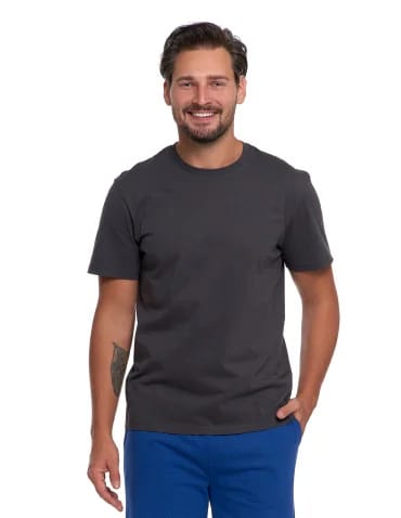 Koszulki i Tank Topy - T-shirt męski bawełniany bez bocznych szwów GRAFIT - produkt 1