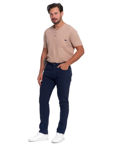 Spodnie męskie - Męskie spodnie chino GRANATOWY - produkt 2
