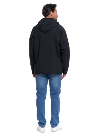 Kurtki i kamizelki - Wiatrówka z kapturem wodoodporna unisex CZARNY - produkt 9