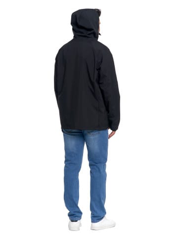 Kurtki i kamizelki - Wiatrówka z kapturem wodoodporna unisex CZARNY - produkt 12