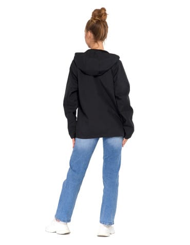 Kurtki i kamizelki - Wiatrówka z kapturem wodoodporna unisex CZARNY - produkt 14