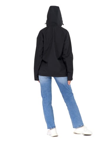 Kurtki i kamizelki - Wiatrówka z kapturem wodoodporna unisex CZARNY - produkt 19