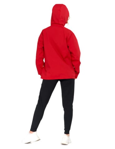 Kurtki i kamizelki - Wiatrówka z kapturem wodoodporna unisex CZERWONY - produkt 16